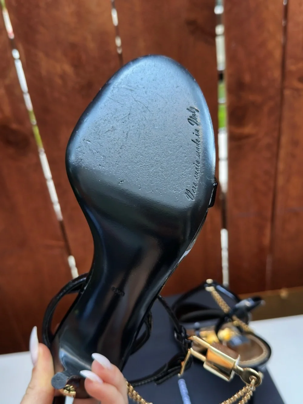 Dolce & Gabbana Keira black patent leather sandals